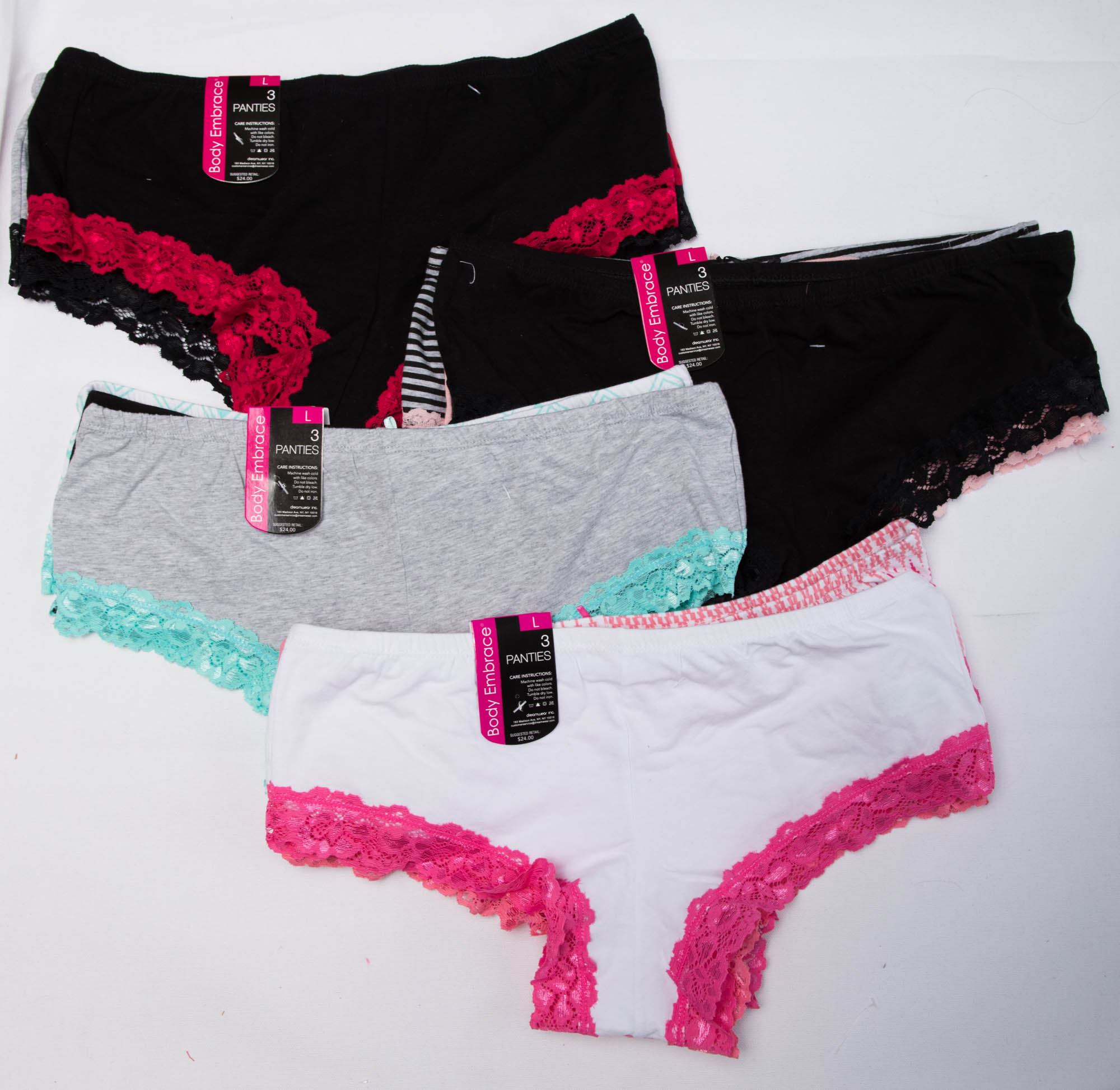 12 Pack Body Embrace Cotton Hipsters Large Women's Cotton Spandex eBay