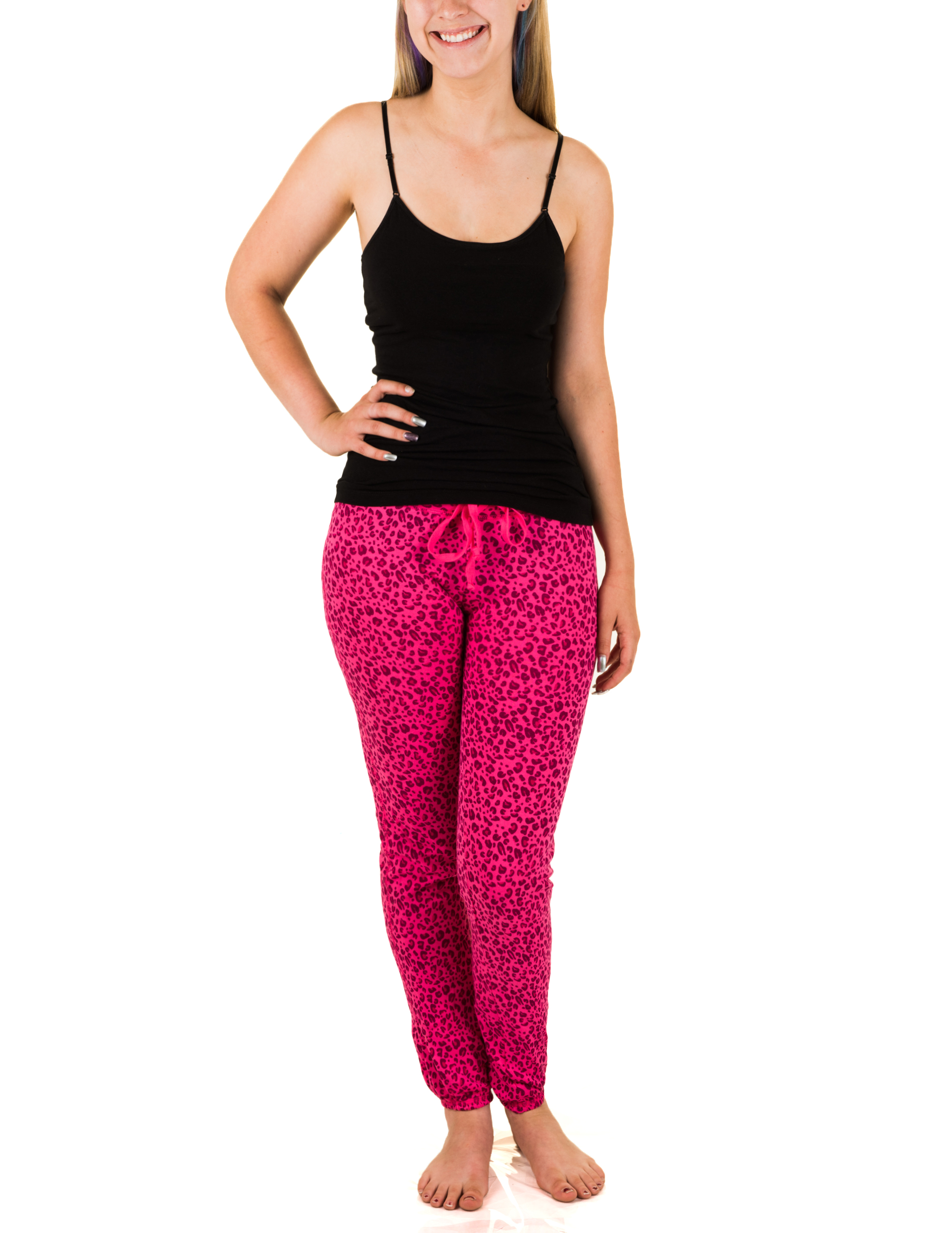 Zenana Juniors 2 Piece PJ Set with Cami and Tapered PJ Pants