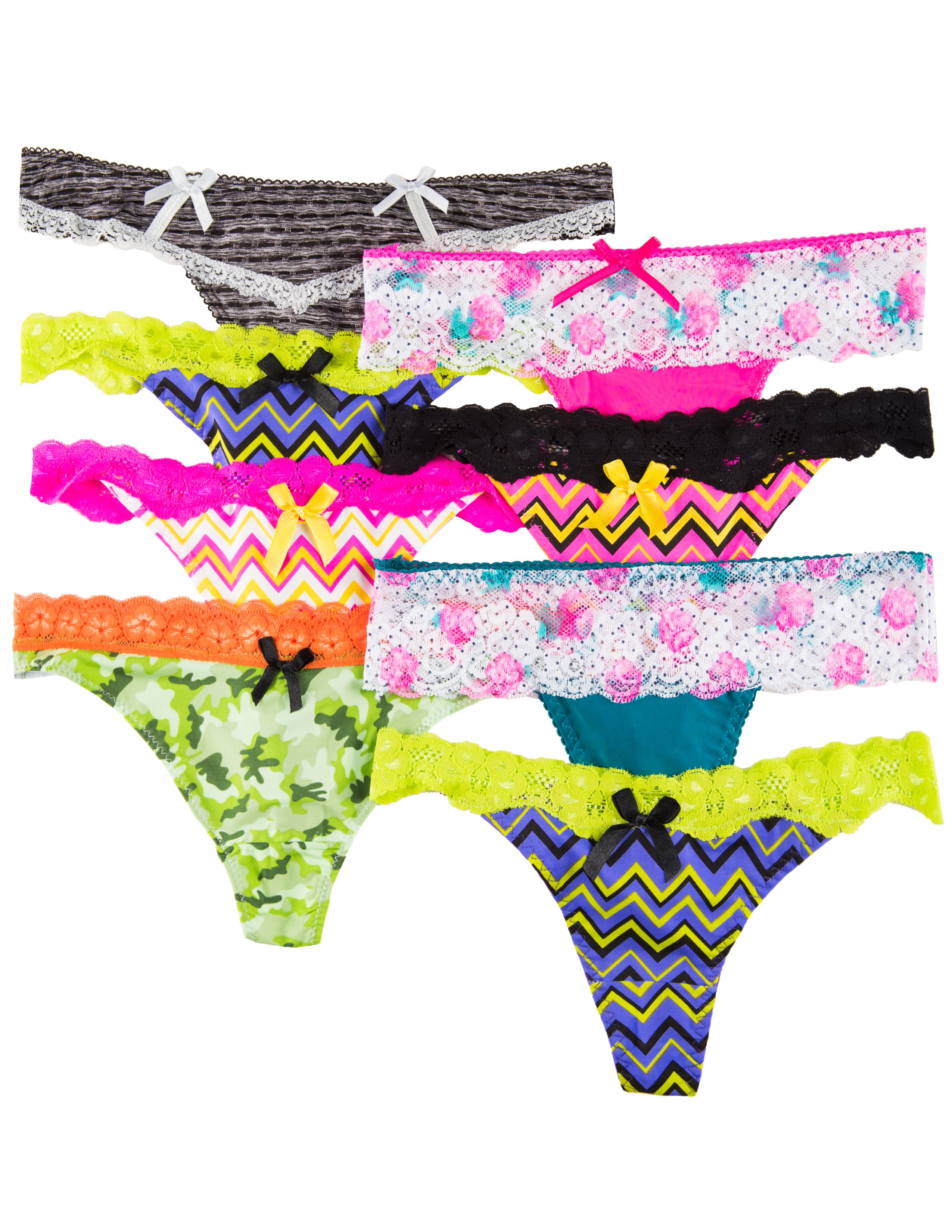 8 Pack of Junior's Thong Panties in Various Patterns eBay